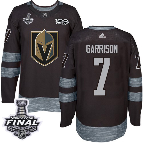 Adidas Golden Knights #7 Jason Garrison Black 1917-100th Anniversary 2018 Stanley Cup Final Stitched NHL Jersey - Click Image to Close